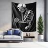 Black and White Skull Pattern Tapestry  Modern Art Wall Hanging Decoration