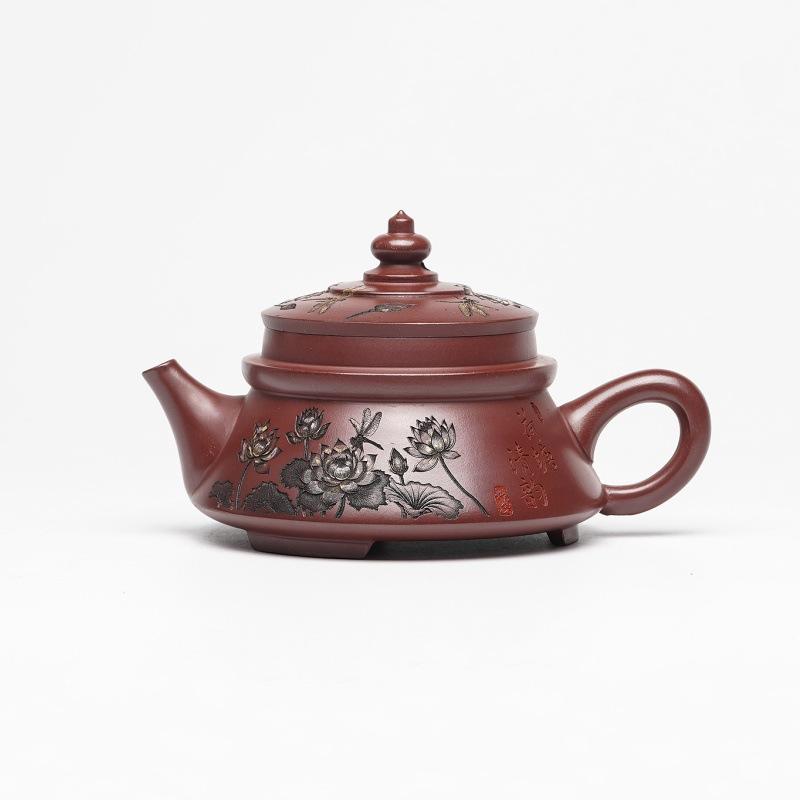 250ml Retro Yixing Purple Clay Teapots Handmade Lotus Pot Raw Ore Dragon Blood Sand Mud Kettle Zisha Tea Set Tea Ceremony Gift