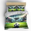 Soccer Stadium Night Match Scene Bedding Set for Kids Luxury Gift 3pcs Digital Print Comforter Set Soft Comfortable Breathable
