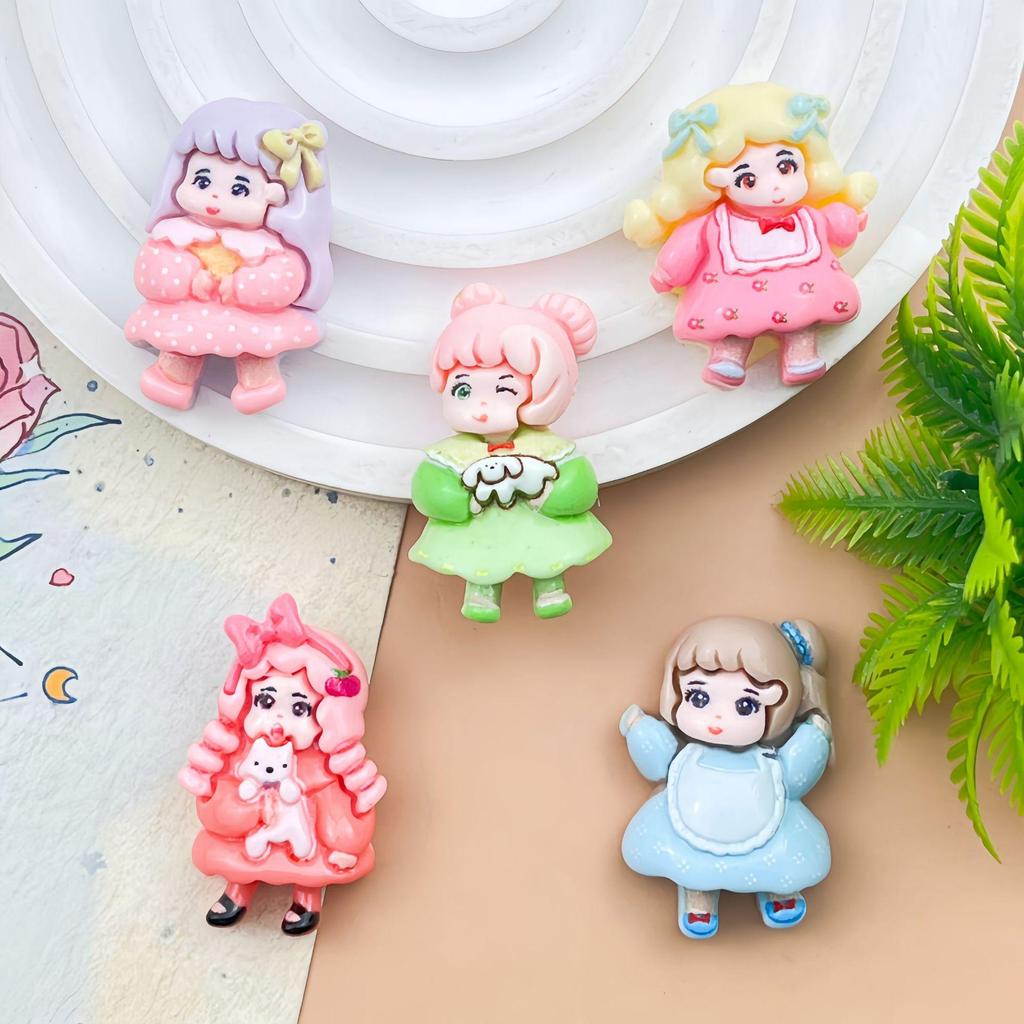 Trendy DIY Resin Girl Charms: Cute Phone Case, Hair Clip, Water Bottle, and Crocs Shoe Accessories