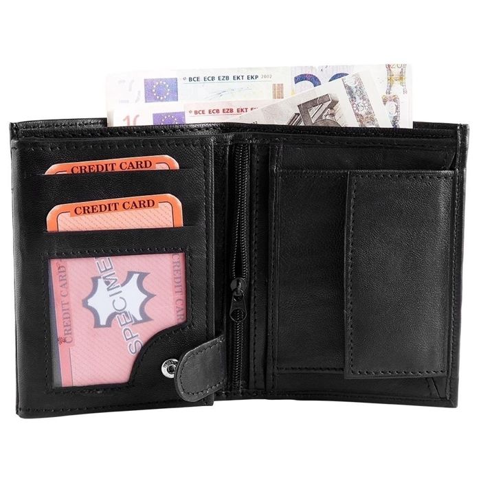 Portefeuille Steinmeister pour homme en cuir noir intemporel