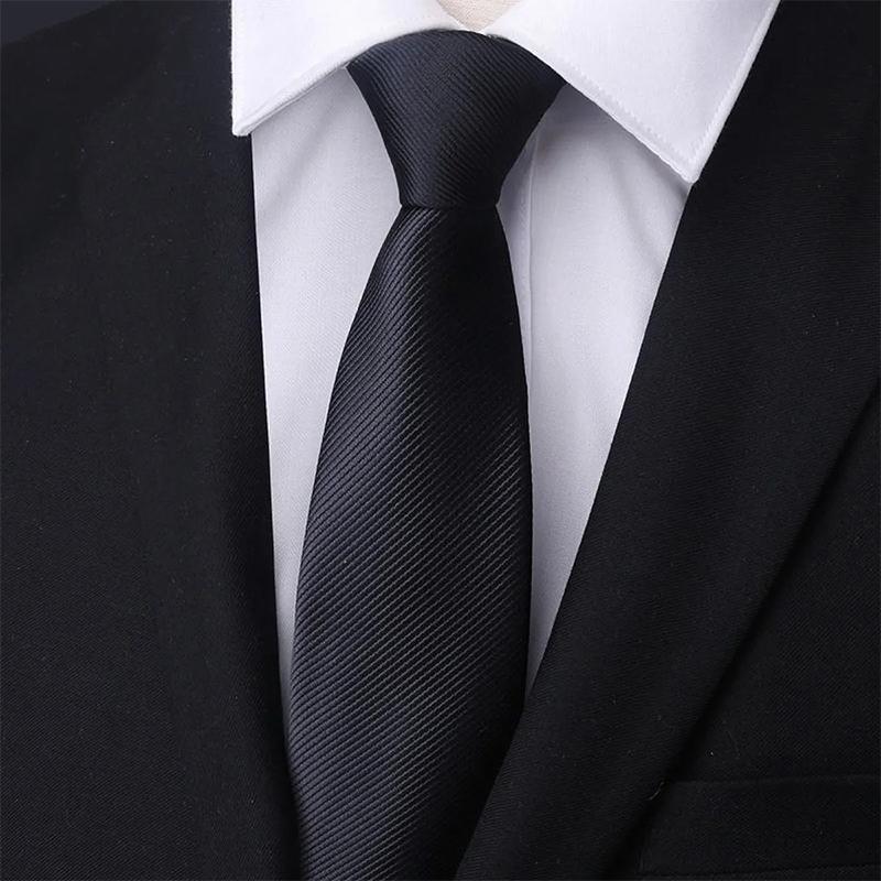 Men Tie Pure Color Classic Polyester Silk Formal Business Fashion Necktie for Daily Office Banquet