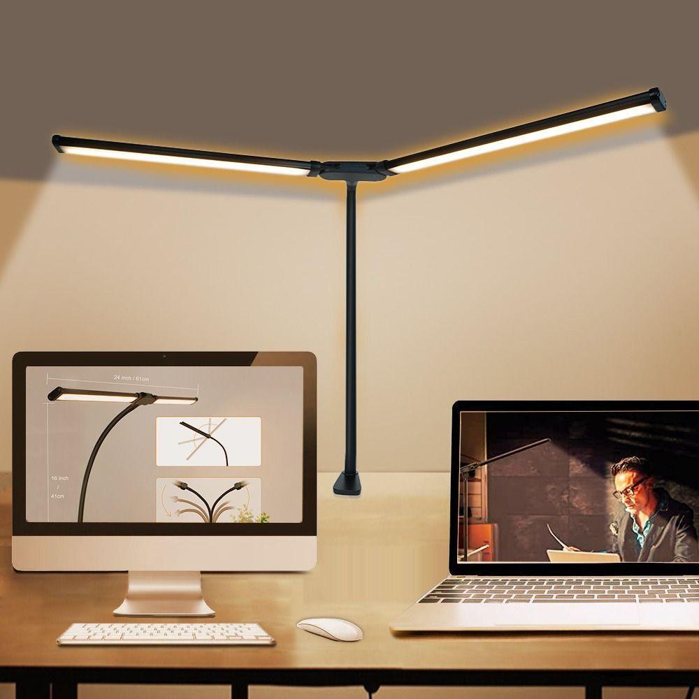 Double Head Desk Light 3 Color Modes Gooseneck Smart Light Flexible Led Desk Lamp  Study