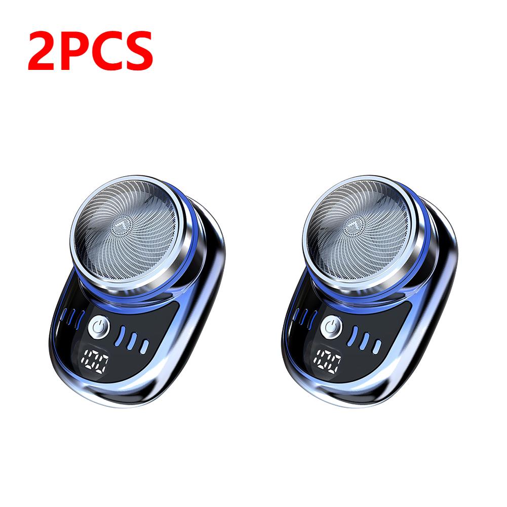 Men Mini Electric Travel Shaver with Digital Display Face Beard Trimmer Washable Rechargeable Shaver Pocket Size Portable Shaver
