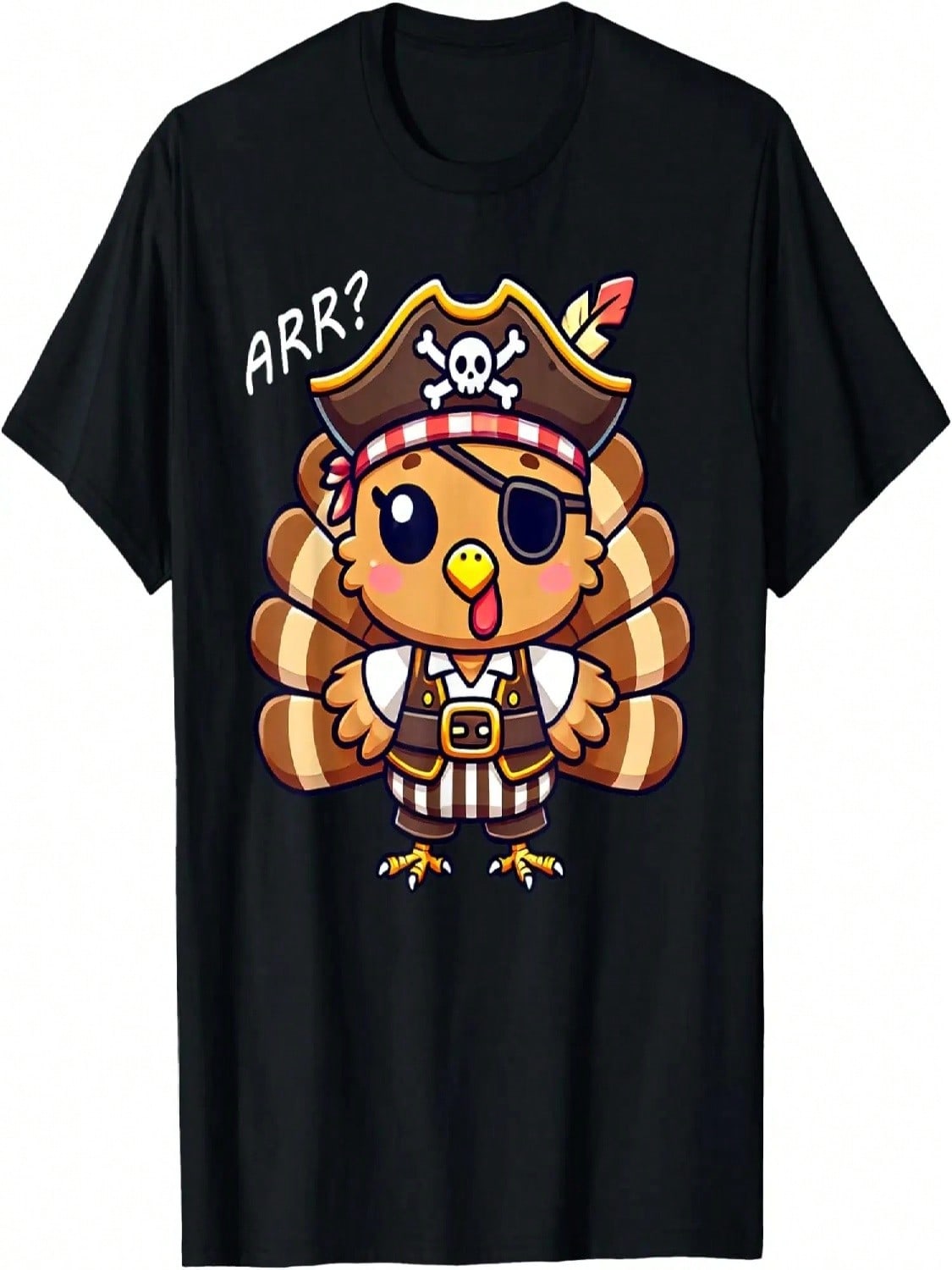 Thanksgiving Pirate Turkey In Pirate Disguise Humor T-Shirt S разноцветный