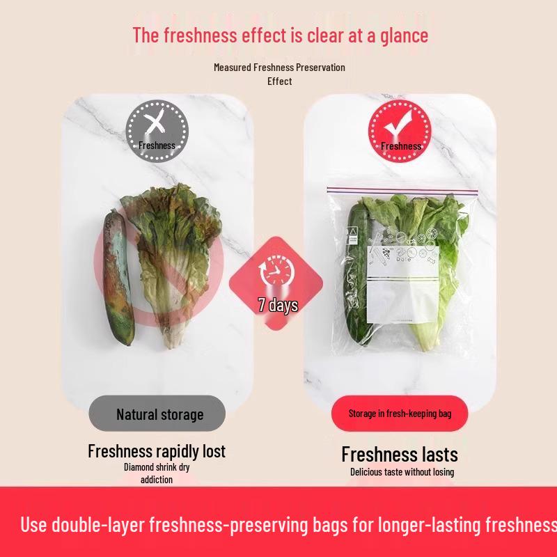Thickened Food-Grade Double-Seal Refrigerator Storage Bag