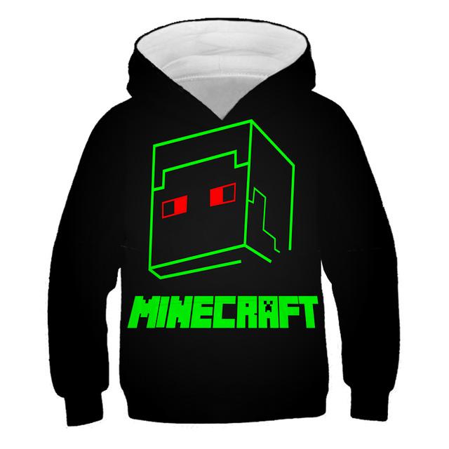 2025 Nové Minecraft Pop Mikiny Dětské T Mikina Kawaii Zombie Kreslené Chlapecké a Dívčí Topy Oblečení 4 5 6 7 8 9-14 Let