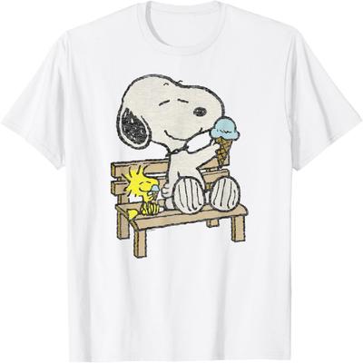 Peanuts - Tricou cu bancă Snoopy și Woodstock