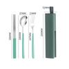 304 Stainless Steel Travel Reusable Utensils Set Camping Spoon Fork with Case Chopsticks and Flatware Portable Cutlery Set