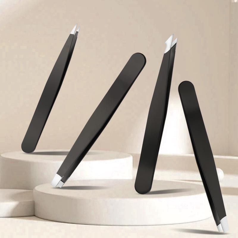 4-teiliges Augenbrauen- und Wimpernpflegeset: Sprühfarbe Augenbrauenklammern, Zupfpinzette, Trimminstrument, Edelstahl, Neuer Falsche Wimpern-Assistent.