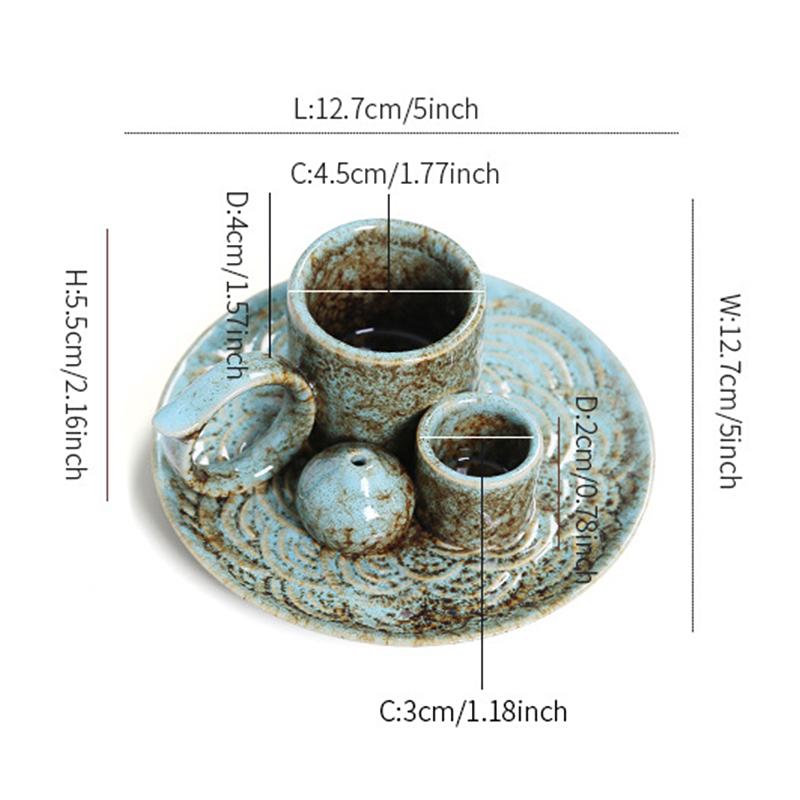 New Ceramic Incense Burner Set - Multi-Functional Home Decor, 4-in-1 Incense Stick & Sage Burner, Palo Santo & Candle Holder