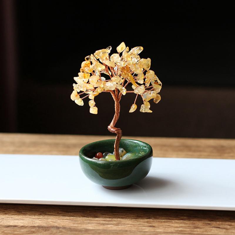 Kristallbaum für Hausdeko Geld Bonsai Baum Reiki Feng Shui Ornamente für Positive Energie Spirituelle Geschenke