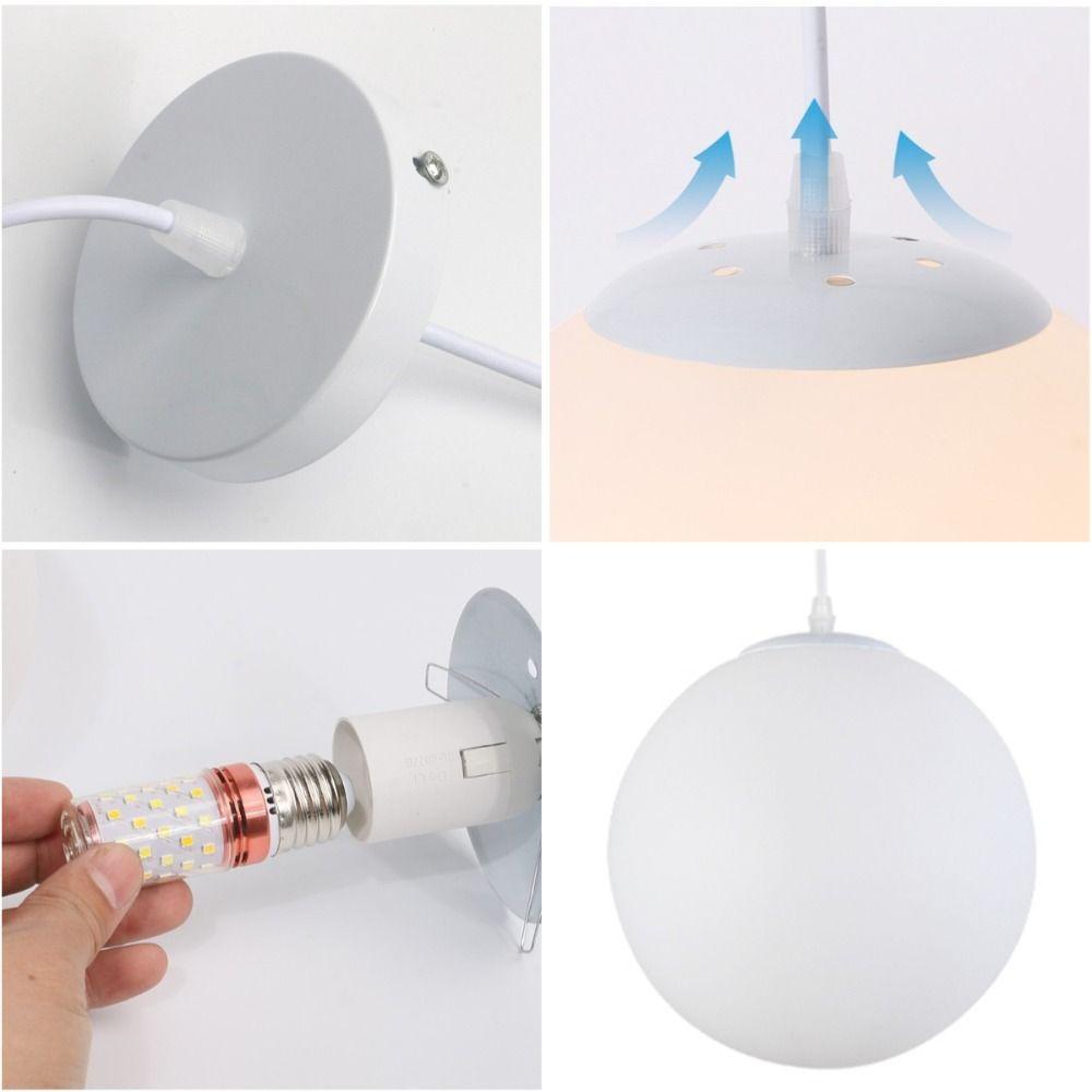 White LED Pendant Lamp E27 Hanging Lamp Modern Globe Pendant Light  Bedroom Light