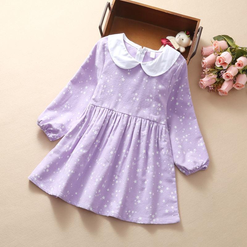 Girls' Dress Children's Floral Dress Stylish New Korean Style for Spring Autumn and Winter Long-sleeved Dress Base Layer Dress
