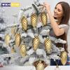5Pcs Christmas Painted Pine Cone Balls Hanging Pendants Merry Christmas Tree Decoration for Home Xmas Ornament Gift