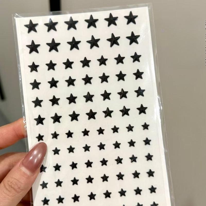 Colorful 3D Face Rhinestone Stickers Silver Star Shape Decal for Cheer Makeup Decorative Scrapbook Face decoration stickers