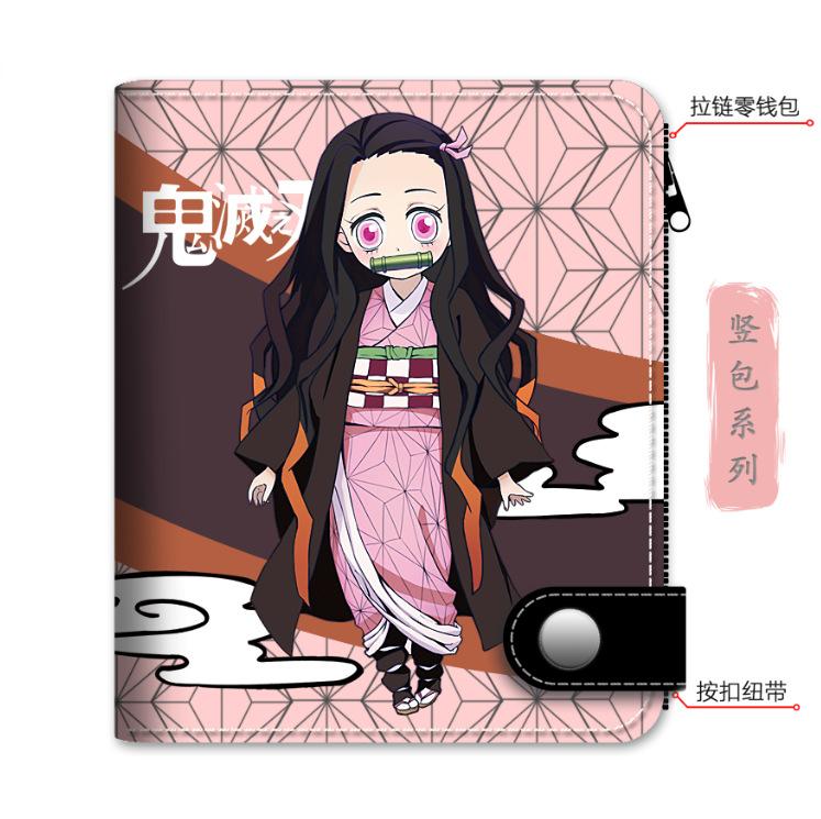 Japan cartoon comics Demon Slayer Stylish Vertical Bag Card Holder Coin Purse 0027