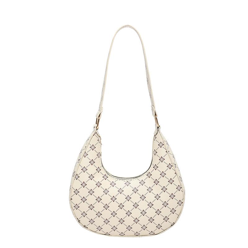 

Retro bag women s spring fashion simple shoulder bag casual crescent bag handbag белый