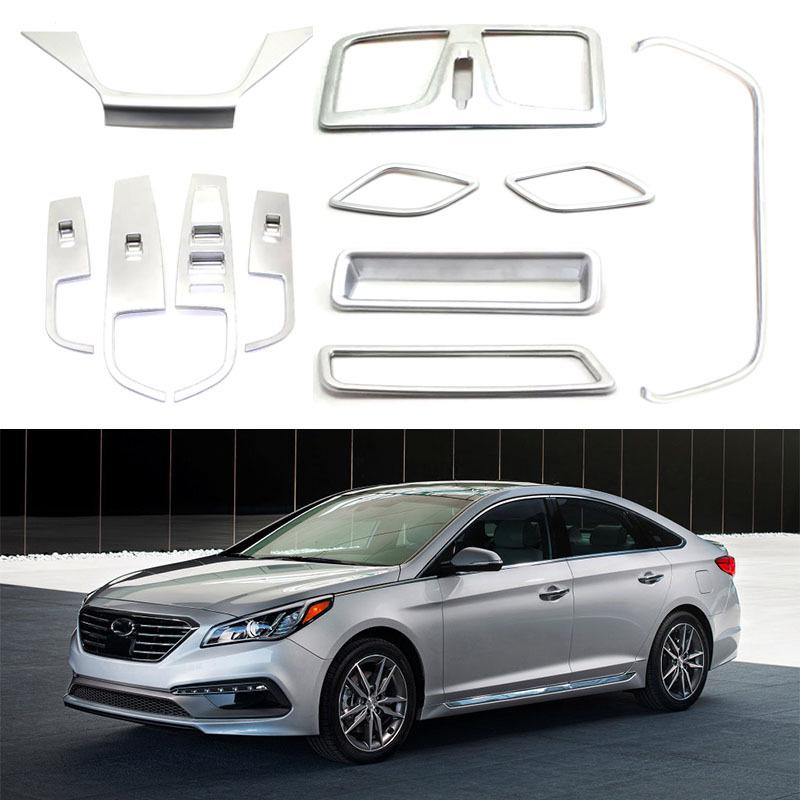 Compatible with 2014-2017 Hyundai Sonata 9th Gen Interior Trim, Including Door Handles and Air Vents.