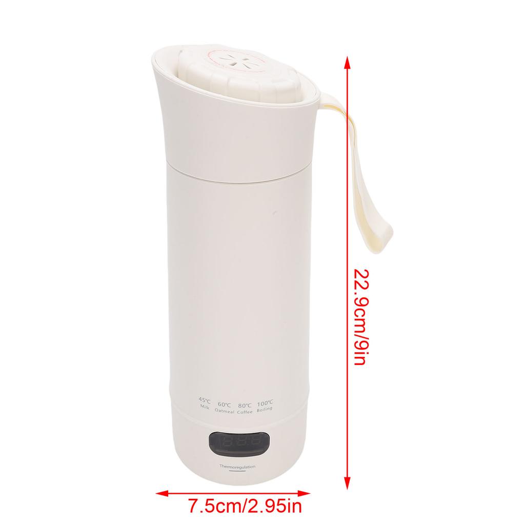 Travel Electric Kettle Double Layer Anti Scald 300W Display Screen 304 Stainless Steel 400ml Portable Water Heater for Camping