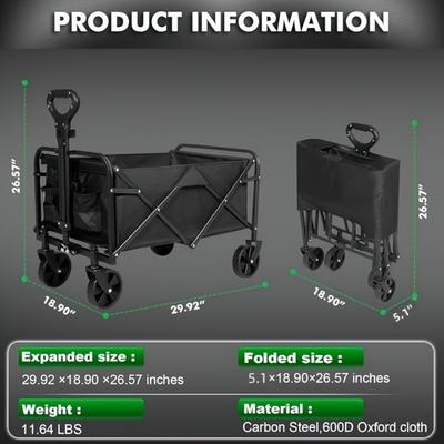 Robuster faltbarer Trolley All-Terrain Haustierwagen Mit Aluminiumrahmen Große Räder Für Camping Einkaufen