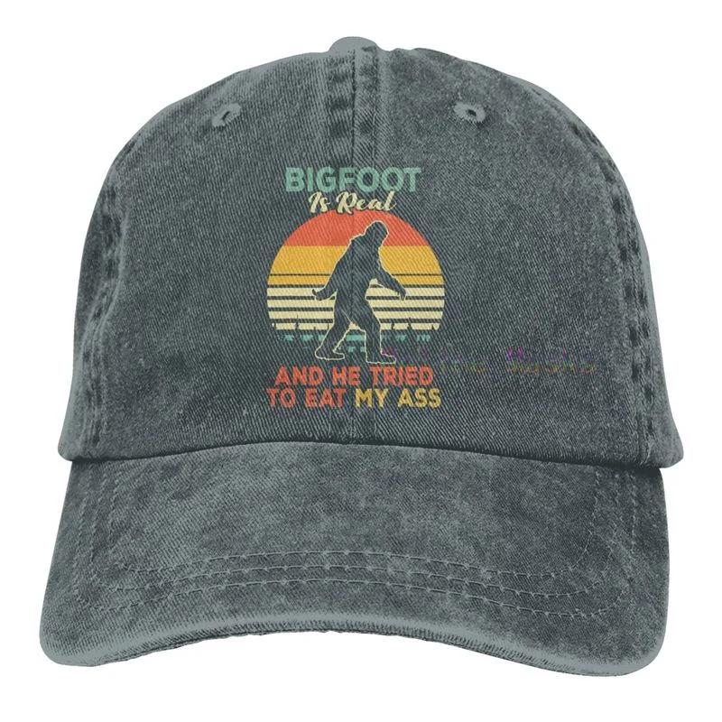 Bigfoot istnieje naprawdę i próbował zjeść mi tyłek Czapka baseballowa Unisex Vintage Czapka typu trucker Regulowane kapelusze kowbojskie dla mężczyzn i kobiet