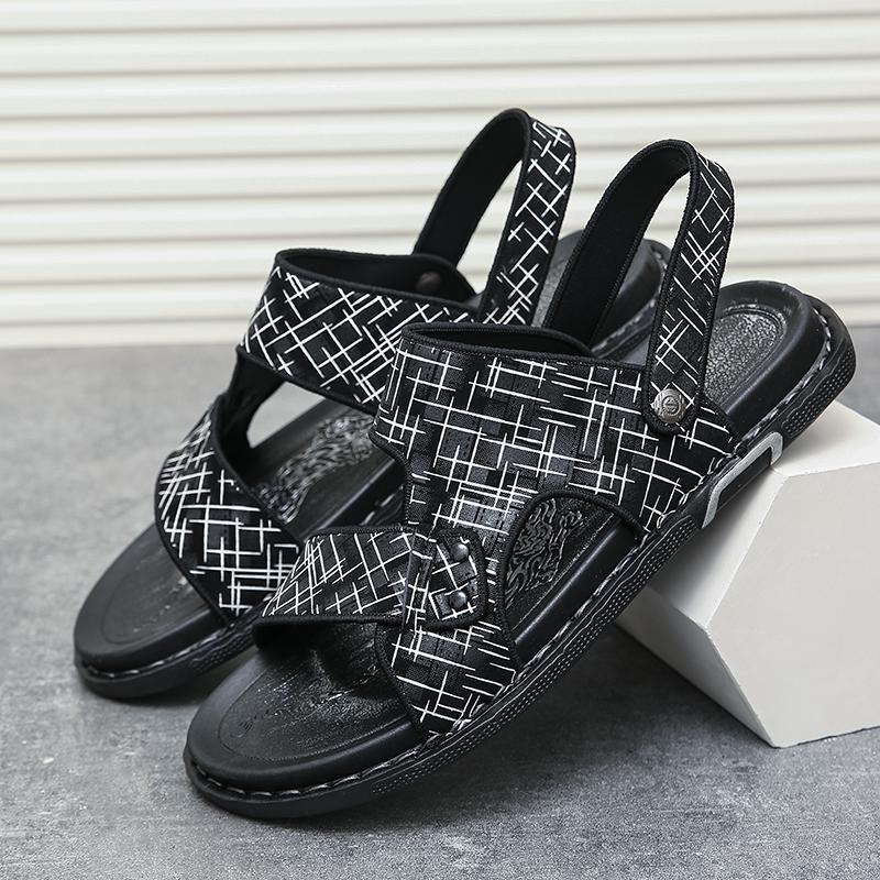 Fashion Summer Fashion Men Sandals Men Flat Heel Casual Comfortable High-quality Beach Shoes Men Business Office Sandals Sizes 39-47