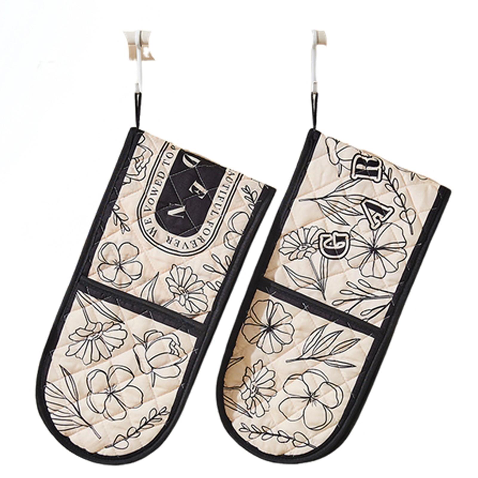 

2PCS Household Thickened Heat Insulation Gloves Baking High Temperature Resistant Gloves Kitchen Oven Microwave Special Gloves