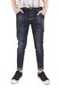 JOJO DESIGN Elastische Skinny-Feet-Jeans im klassischen Rosendesign aus Baumwolle, Größe Klein, Herrenjeans, Dunkel,