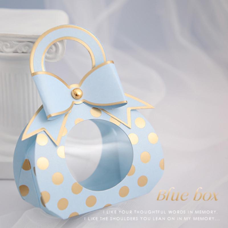 1Pcs Portable Candy Bag Cute Bow Mini Gift Bag Box for Party Baby Shower Paper Chocolate Candy Box Wedding Favours Boxes
