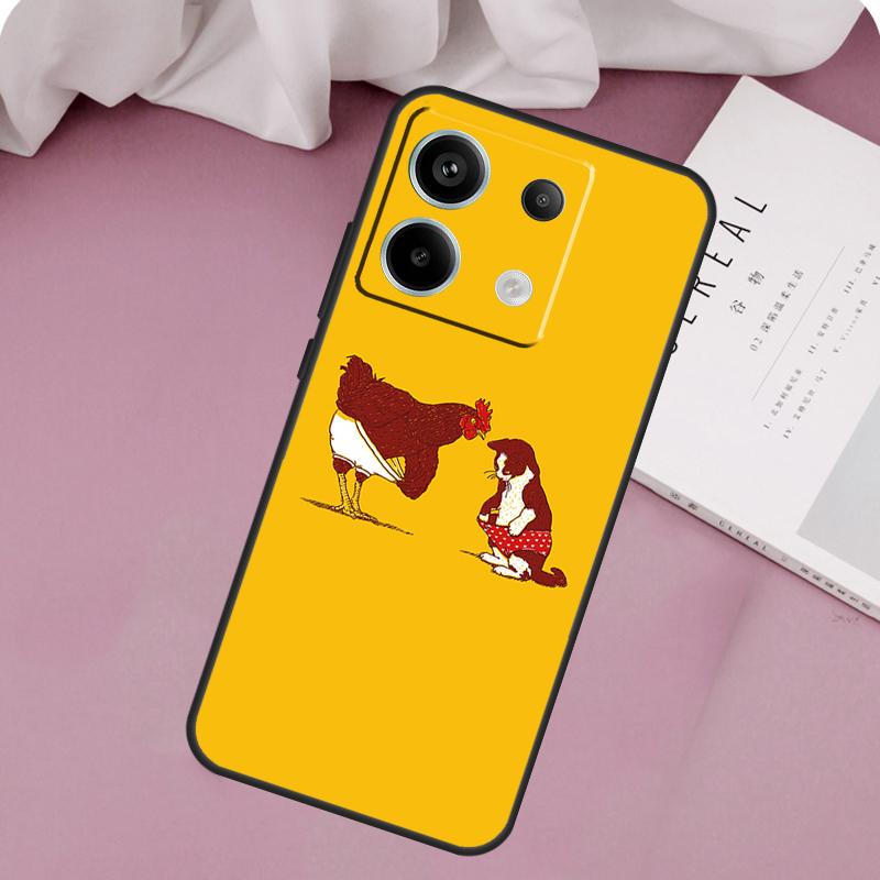Cartoon Chicken Rooster Case For Xiaomi Redmi Note 12 11 9 10 13 Pro Plus 12S 11S 10S 9S Redmi 13C 9C 10C 12C Cover