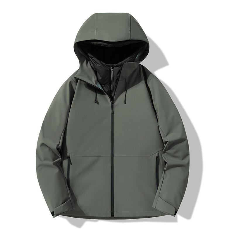 New Winter Three-in-one Down Jacket for Windbreaker Can Be Detached Two-piece Set of Men's and Women's Mountaineering Suits Waterproof Work Clothes