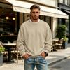 Men's Lined Crewneck Long Sleeve Sweatshirt Casual Loose Fit Pullover for Fall Winter