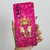 Back Cover For Huawei P30 ELE-L29 P 30 Pro VOG-L29 Crown Initial Letter Phone Case Liquid Soft Silicone Lens Protective Casing