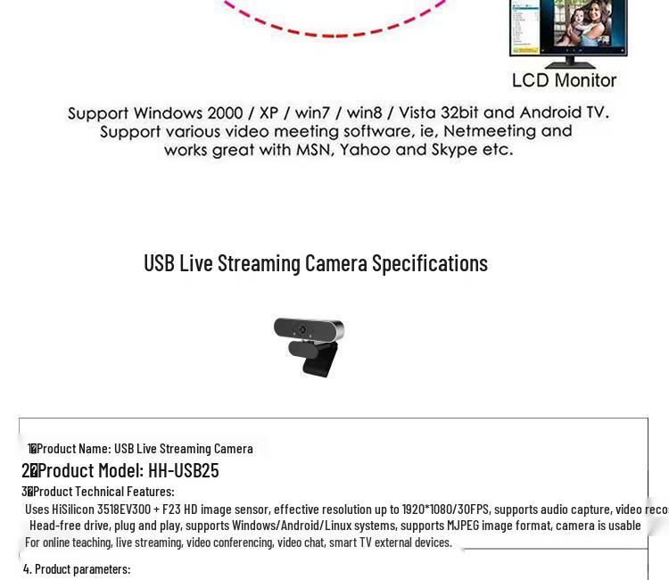 Ultra HD Camera: 1080P/2K/4K USB for Live Streaming, Video Conferencing, and Online Classes