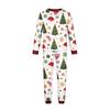 Family Matching Christmas Print Pajama Set Long Sleeve Neck Top and Pants for Parents and Kids