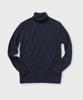 PANICALE Diamond Pattern Turtleneck Sweater [Navy]