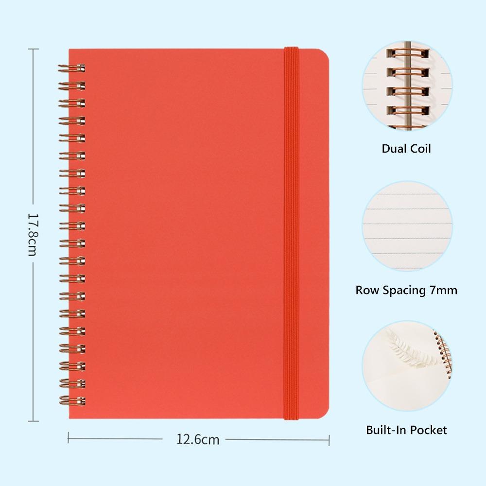 

Strap Design Diary Book B6 Writing Book Simple Memo Pad Students Stationery красный/оранжевый