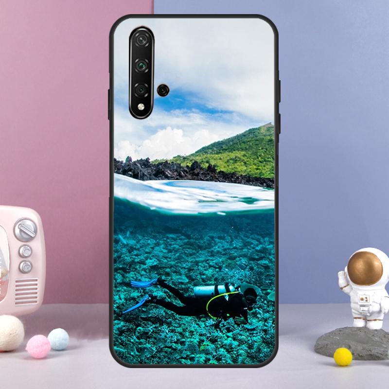 Scuba Diving Diver For Huawei Nova Y70 Y90 Y60 Y72 Y73 Y61 Y91 7i 8i 11i 12i 12s 9 10 SE P20 P30 P40 Lite Case