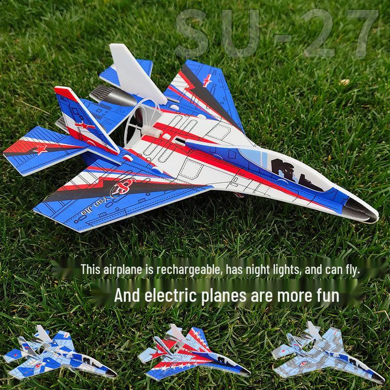 Electric USB Charging Hand-Launched Su-35 Su-27 Boomerang Glider Model Airplane