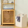 Laundry Hamper Bathroom Rack High-capacity Bamboo Laundry Baskets With Shelf With Tilt Out Basket Wooden Storage Hamper Racks