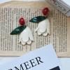 RSAMD Fashion White Tulip Flower Earrings for Women Jewelry Gift Vintage Ear Studs