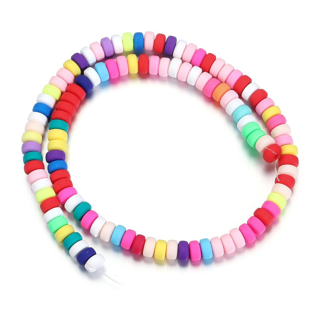 1String Polymer Clay Beads Colorful Loose Spacer Flat Round Beads For DIY Bracelet Necklace Charm Jewelry Accessories Wholesale