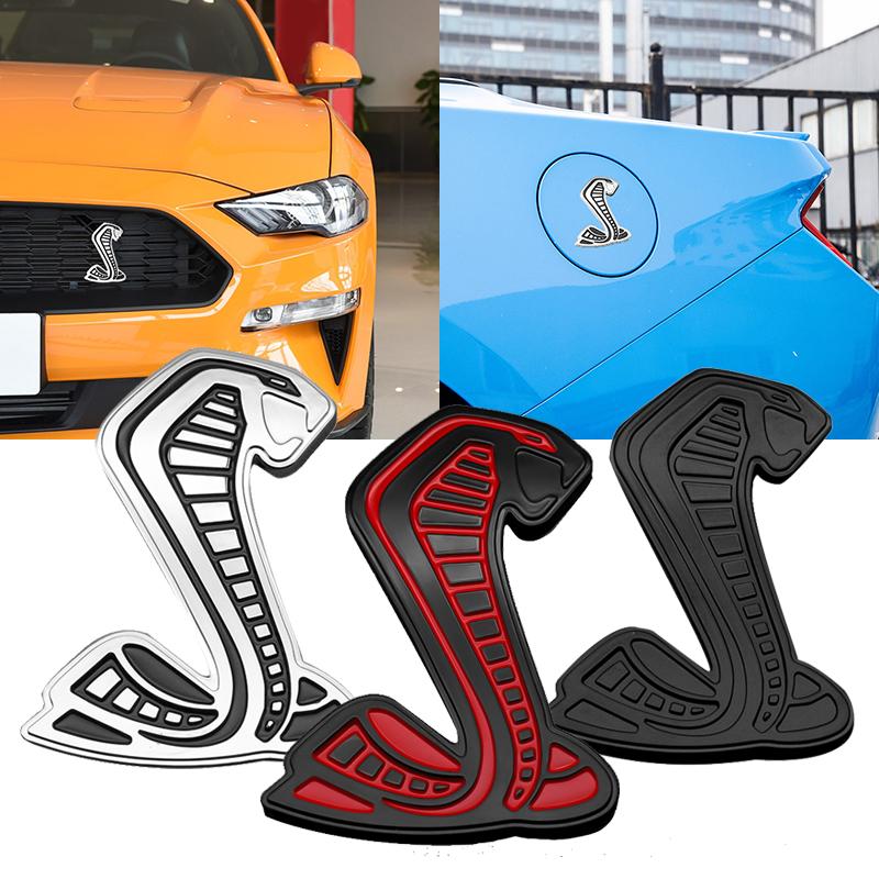 Cobra 3D Styling Metallaufkleber Frontgrill Emblem Karosserie Kotflügel Auto Heckaufkleber Dekor Zubehör Für SVT GT350 R GT500 Shelby