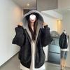 Zuoshan Diao Unisex Winter Cotton & Leather Hooded Jacket - Trendy American Couple's Outerwear
