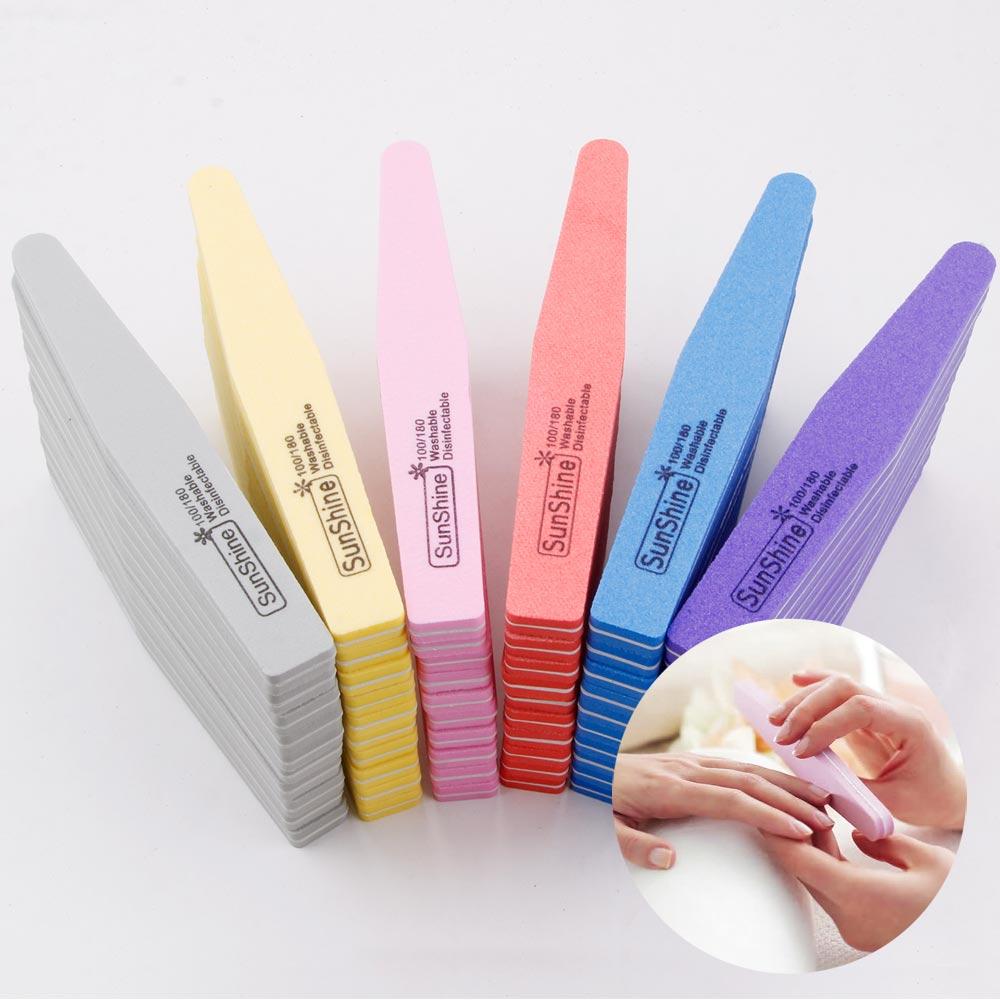 Cheap 5/10pcs Professional Nail Files Double Side 100/180 Sandpaper Nail Sanding Block Grinding