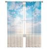 Beach Sand Sky Sun Tulle Curtains for Living Room Kitchen Bedroom Sheer Tulle for Cafe Hotel Modern Home Decor
