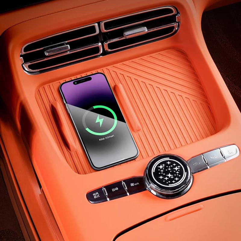For Geely Galaxy M9 Central Control Wireless Charging Silicone Protective Pad Armrest Storage Box Panel Mat Electric Car Cover