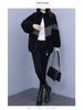 Women's Plus Size Color Block Fleece Coat - Lamb Wool One-Piece, Autumn & Winter Fashion