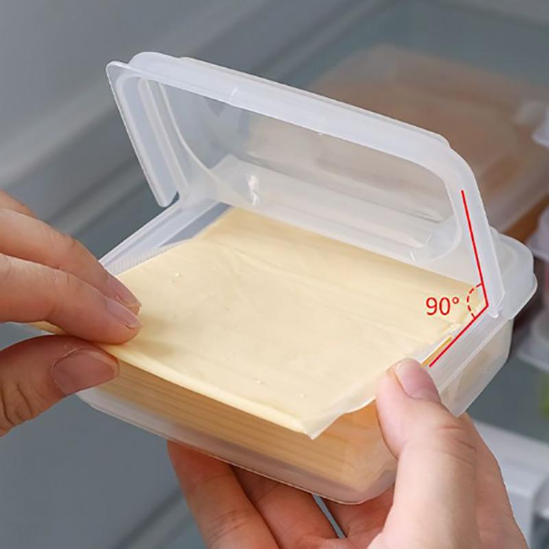 1Pc Butter Cheese Storage Box Portable Refrigerator Fruit Vegetable Fresh-Keeping Organizer Box Transparent Cheese Container